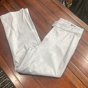 Light Gray Leather Trouser Pants